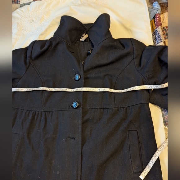 Pennington's sz2X black wool blend mid length button coat VGUC - Picture 5 of 10